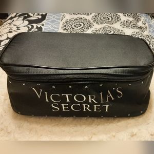 New Victoria's Secret black with rhinestones 3 piece makeup bag